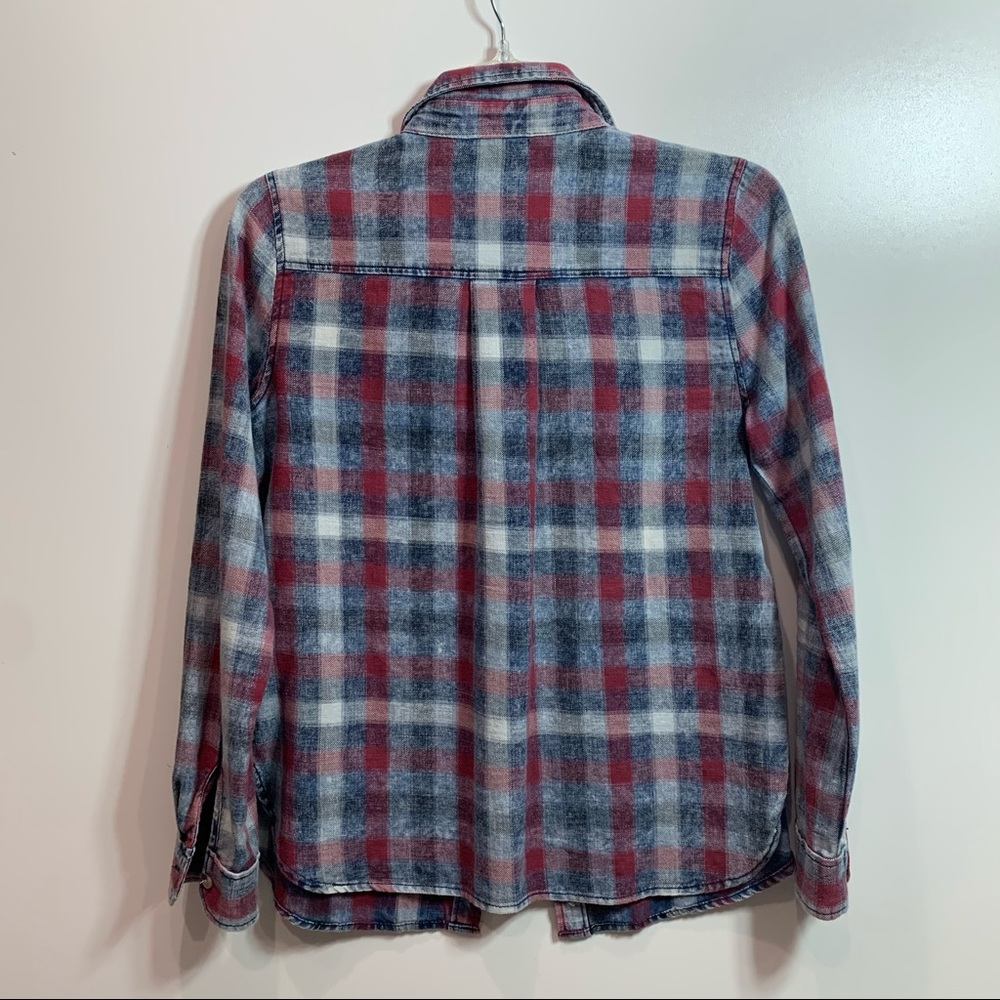 BDG Blue and Red Plaid Button Down - Picture 6 of 6